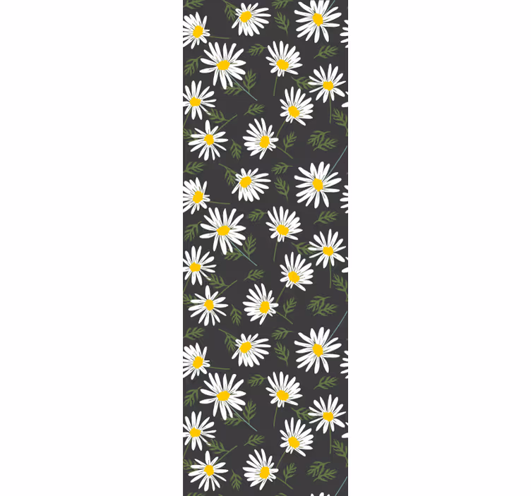Tapeta kwiaty stokrotki i liście - TenStickers