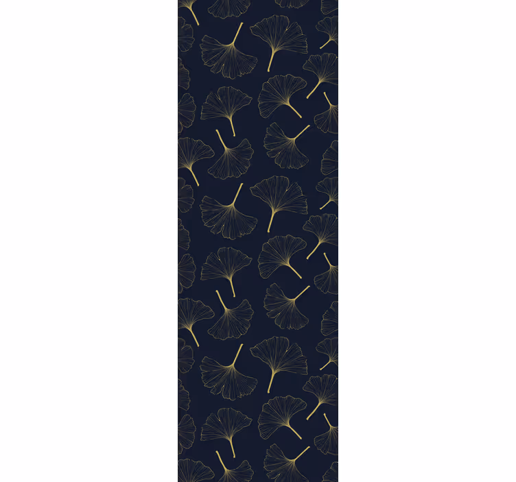 Tapeta do salonu elegancja liści miłorzębu - TenStickers