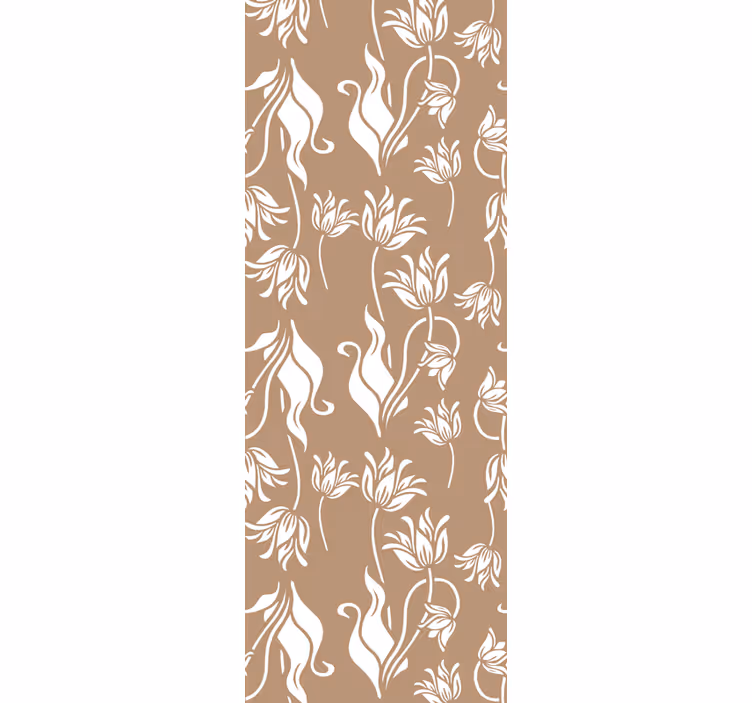 Tapeta kwiaty elegancki beżowy wyświetlacz - TenStickers