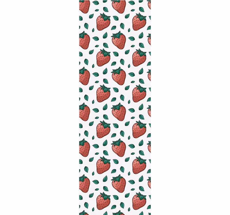 Tapeta do kuchni świeże truskawki kwiatowe - TenStickers