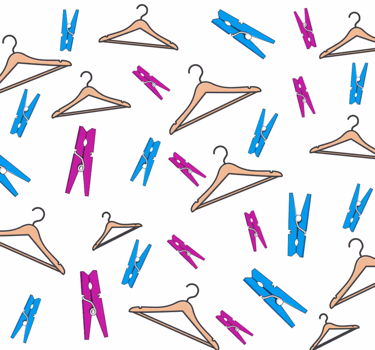 Tapeta na wymiar ubrania i wieszaki - TenStickers
