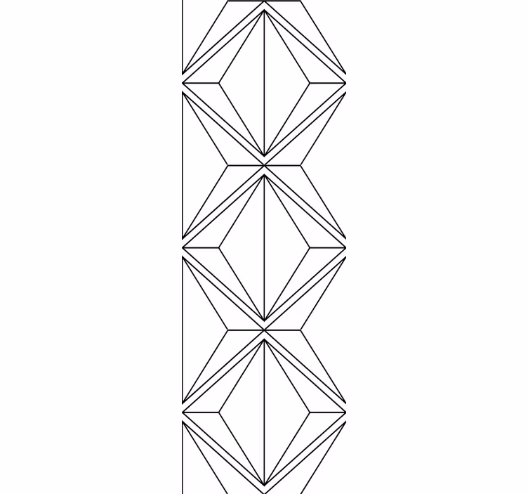 Tapeta geometrczyna stylizowane kształty diamentów - TenStickers