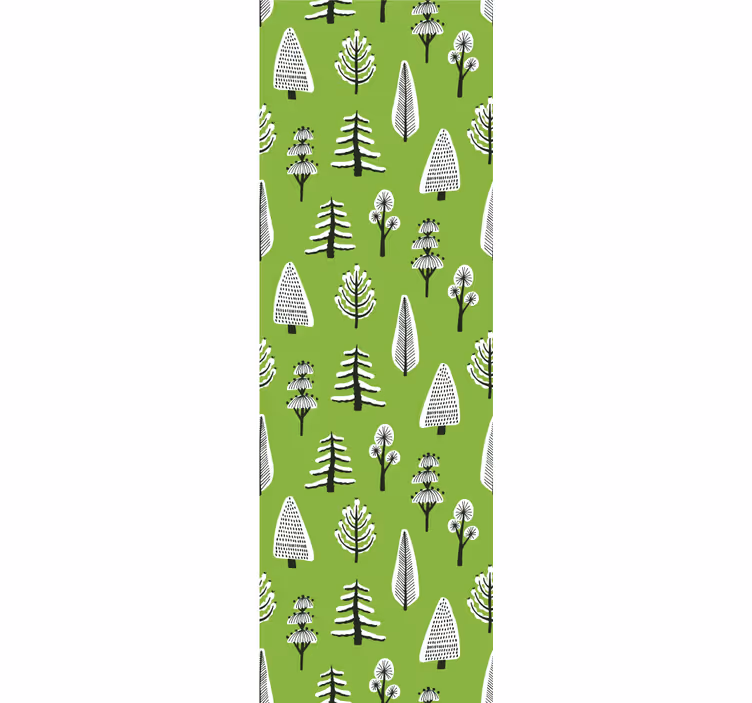 Tapeta natura zielona kompozycja drzewna - TenStickers
