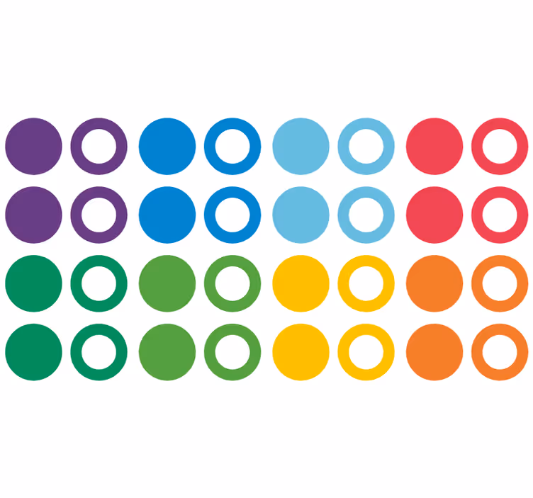 Tapeta geometryczna w kolorowe okręgi tęczy - TenStickers