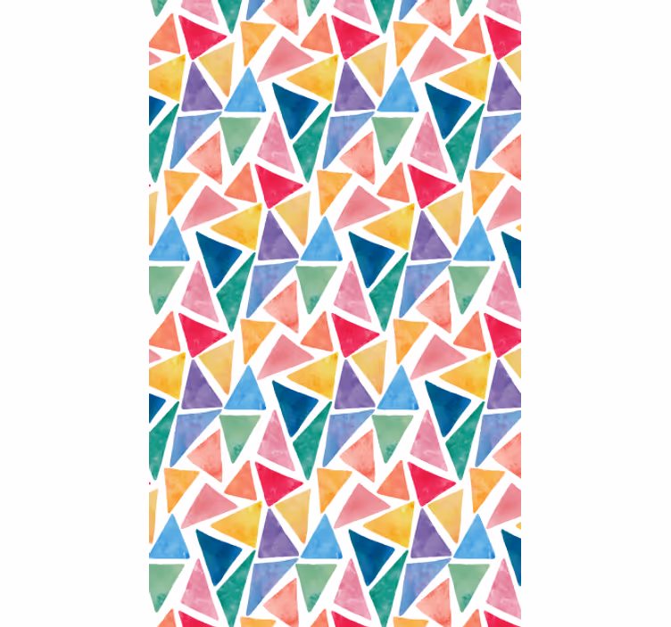 Tapeta geometryczna w radosne kolorowe trójkąty - TenStickers