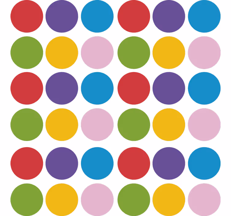 Tapeta geometryczna w proste, kolorowe kółka - TenStickers