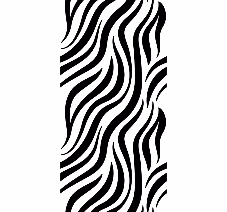 Tapeta geometryczna w czarno-białe paski zebry - TenStickers
