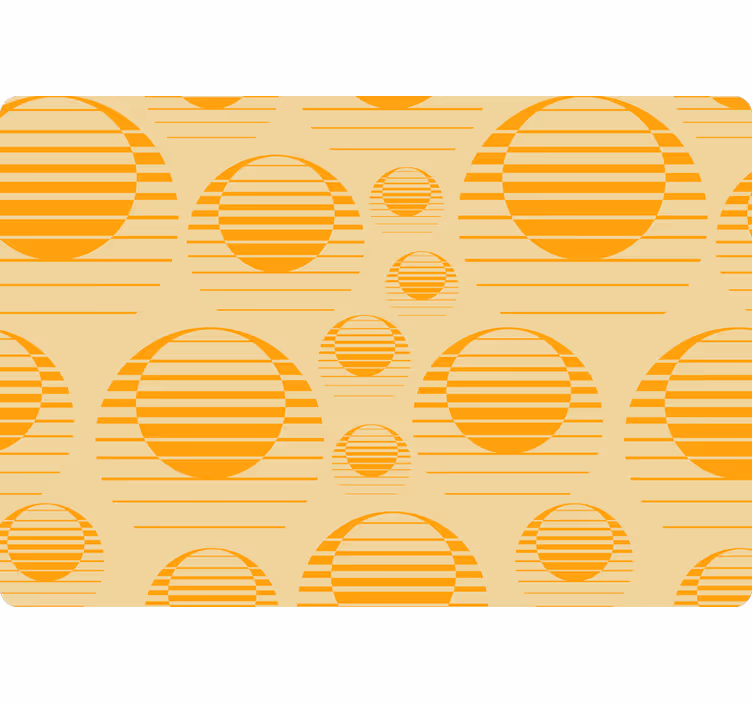 Tapeta geometryczna retro pomarańczowe słońca - TenStickers