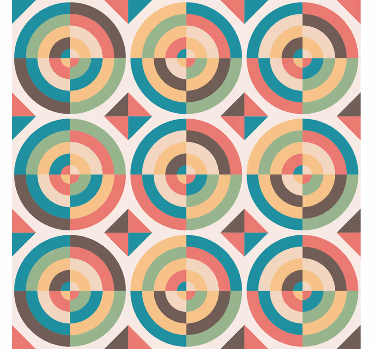 Tapeta geometryczna w retro abstrakcyjne kształty - TenStickers