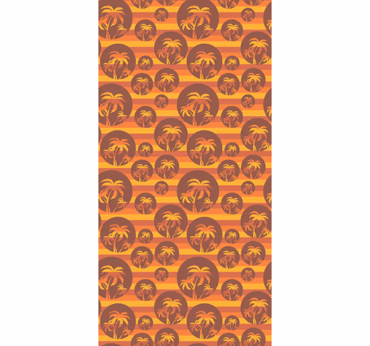 Tapeta natura retro zachód słońca z palmami - TenStickers