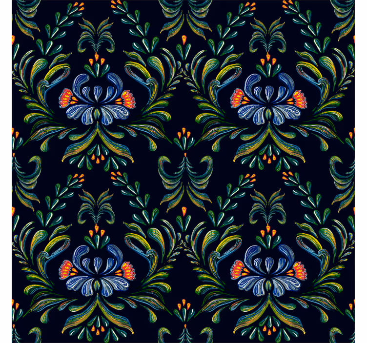 Tapeta ornament kolorowy ludowy wzór - TenStickers