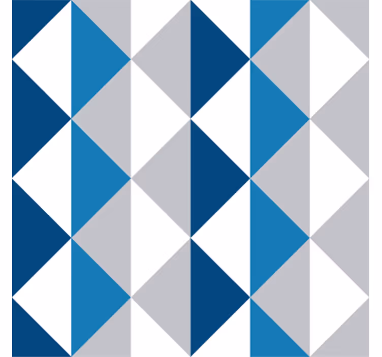 Tapeta trójkąty w klasyczny niebieski wzór - TenStickers