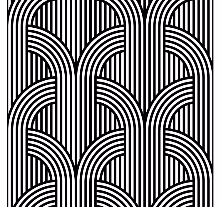 Tapeta ornament w czarno-białe łuki - TenStickers