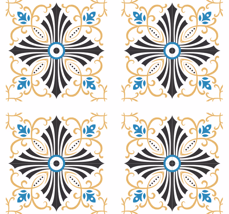 Tapeta ornament w stylu vintage z spiralnym wzorem - TenStickers