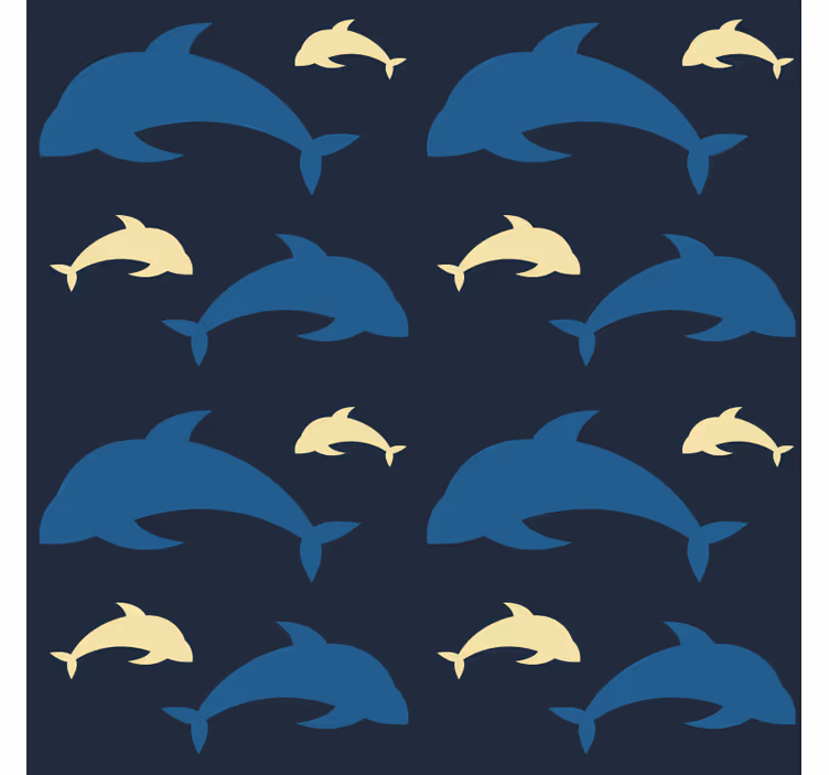Tapeta do sypialni 3 delfiny w morzu - TenStickers