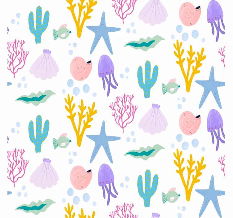 Tapeta do sypialni z rysunkiem podwodnym dla dzieci - TenStickers