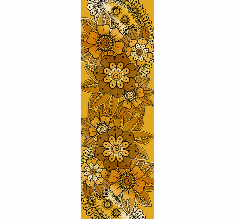 Tapeta kwiaty w stylu indyjskim paisley - TenStickers