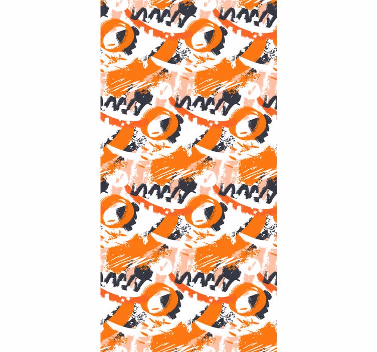 Tapeta ornament w abstrakcyjne pomarańczowe plamy wodne - TenStickers