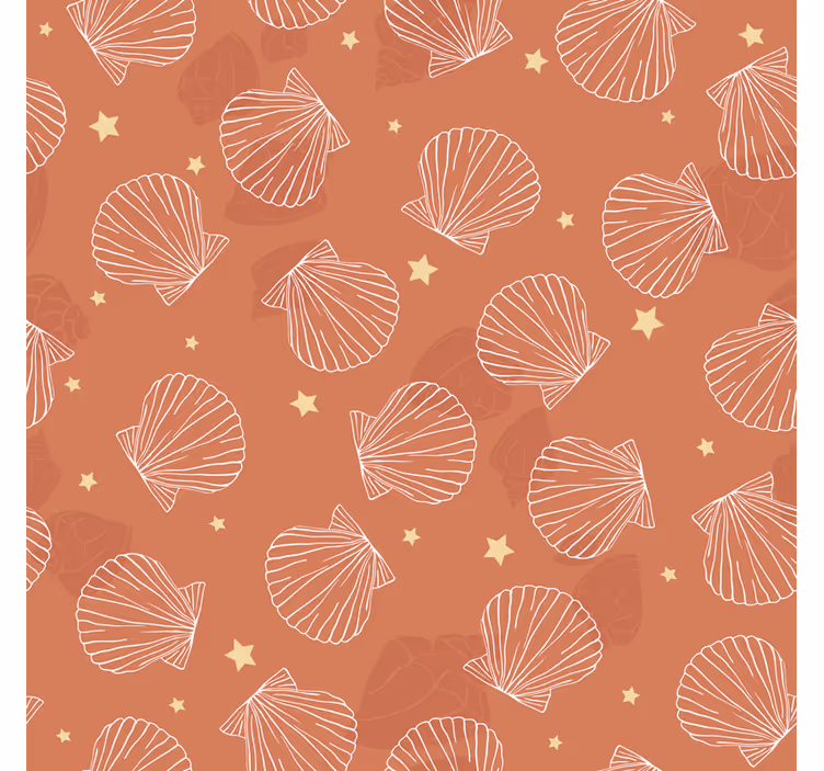 Tapeta ornament w tle muszli - TenStickers
