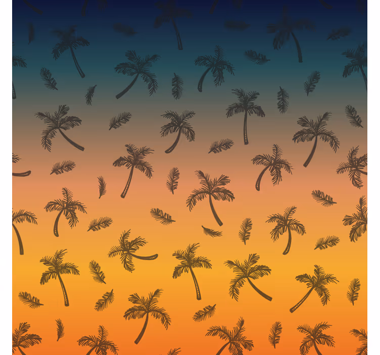 Tapeta ornament scena tropikalnych palm - TenStickers