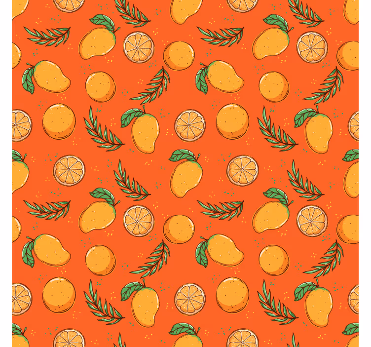 Tapeta ornament w cytrusowy wzór - TenStickers