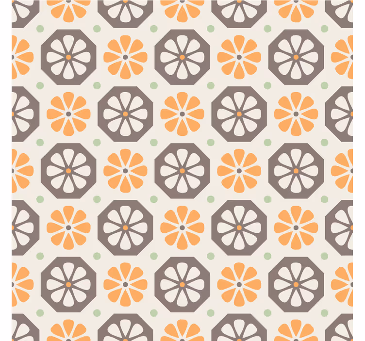 Tapeta ornament z kwiatowym wzorem - TenStickers