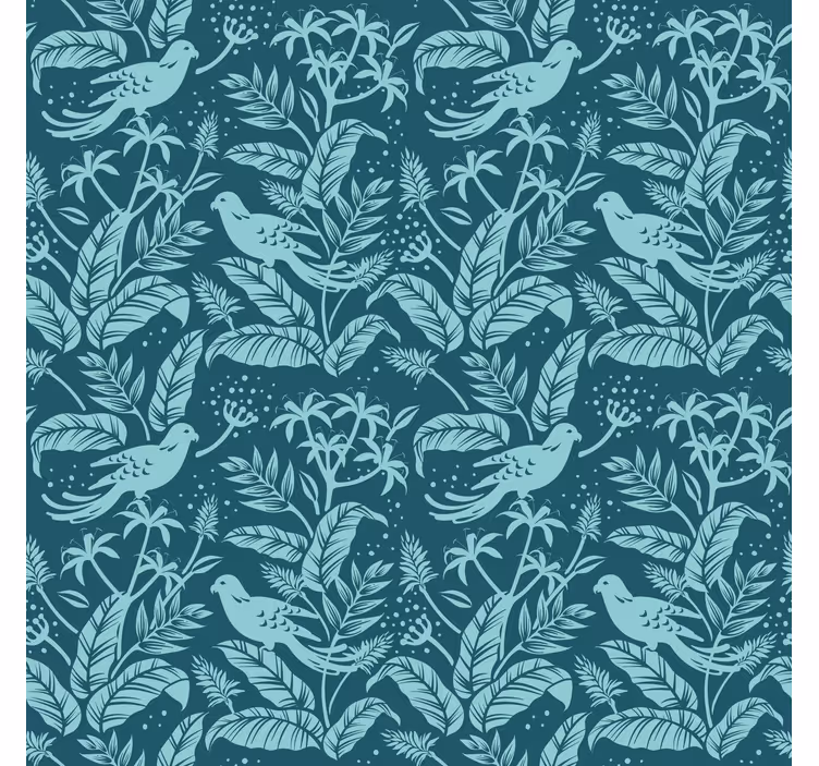 Tapeta ornament z motywem ptaków botanicznych - TenStickers