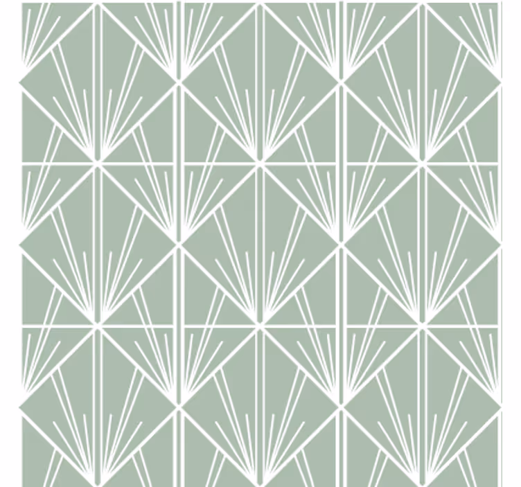 Tapeta do salonu w zielono-białym stylu art déco - TenStickers