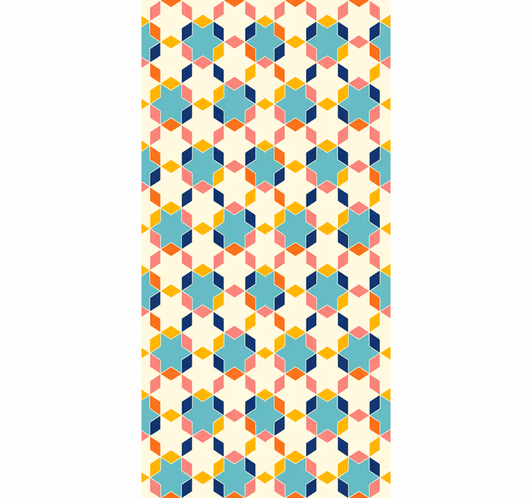 Tapeta do salonu w geometryczną mozaikę - TenStickers