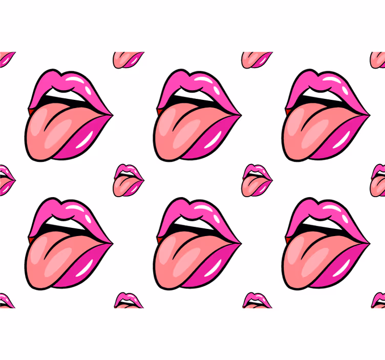 Tapeta do sypialni w figlarny wzór ust - TenStickers