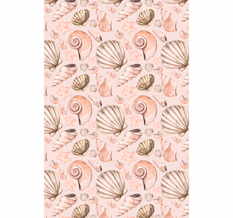 Tapeta zwierzęta w pastelowe muszelki - TenStickers