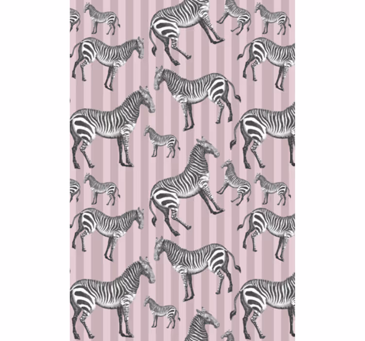 Tapeta zwierzęta wzór ilustracji w stylu vintage zebra - TenStickers