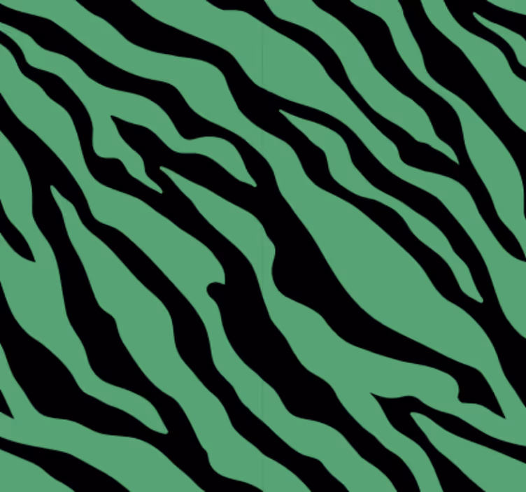 Tapeta zwierzęta w zielone zebry design - TenStickers