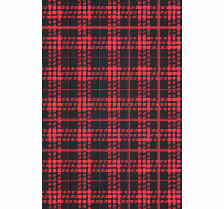 Tapeta świąteczna w wzór tartan bożonarodzeniowy - TenStickers