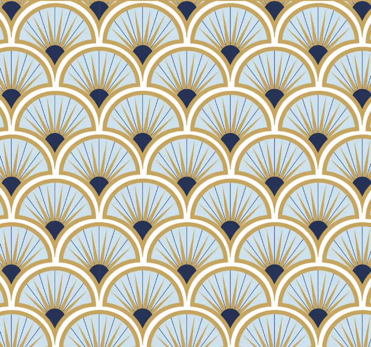 Tapeta do biura wzór geometrycznych wachlarzy - TenStickers