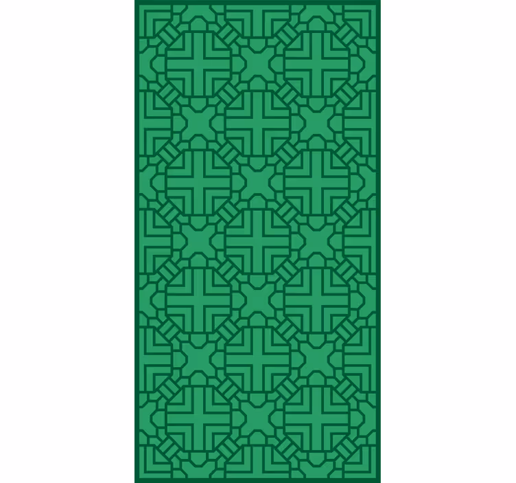 Tapeta do korytarza w geometryczny zielony wzór - TenStickers