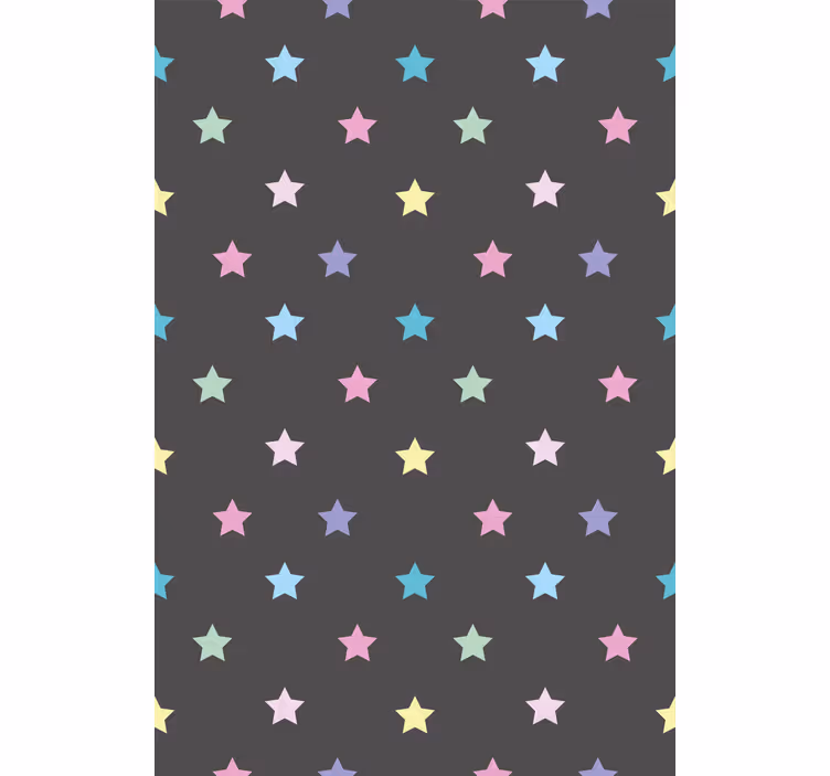 Tapeta do korytarza kolorowe gwiazdy na szarym tle - TenStickers