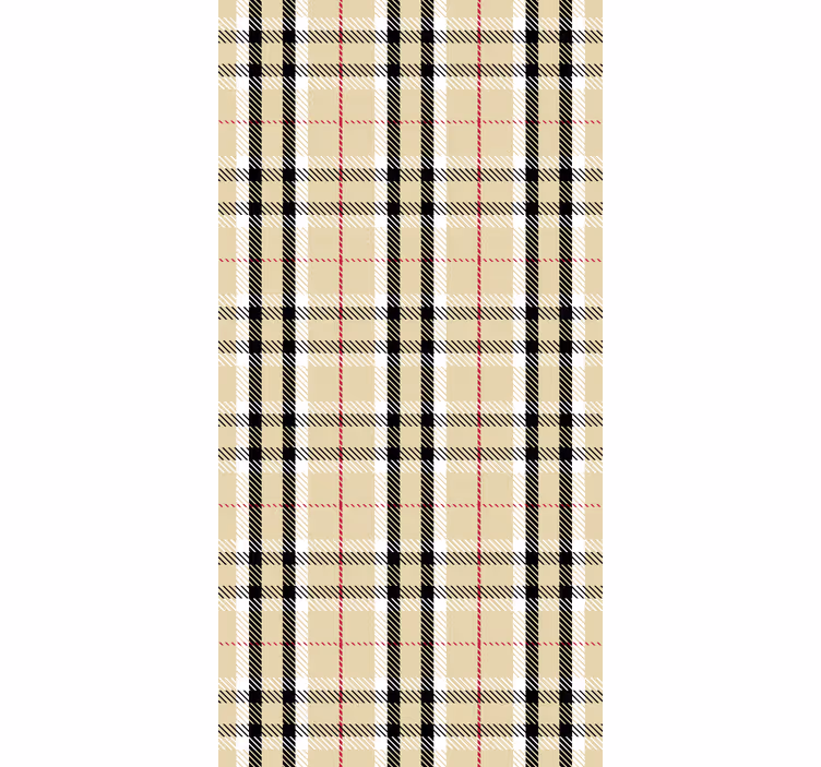 Tapeta do korytarza w kratę plaid - TenStickers