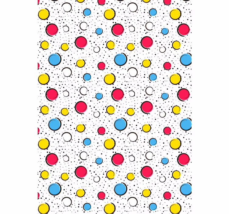 Tapeta do korytarza w wielokolorowe kropki - TenStickers