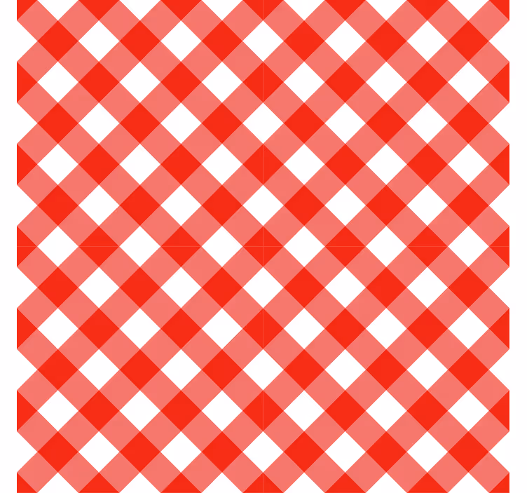 Tapeta do korytarza w czerwono-białe wzory kwadratowe - TenStickers
