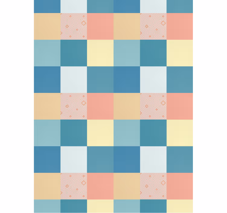 Tapeta do korytarza kolorowy retro patchwork - TenStickers