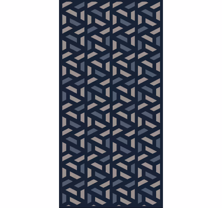 Tapeta do korytarza w geometryczny niebiesko-szary wzór - TenStickers