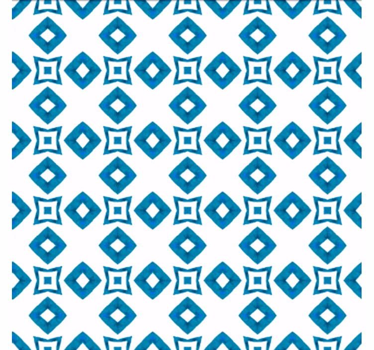 Tapeta do jadalni w geometryczny niebieski diament - TenStickers