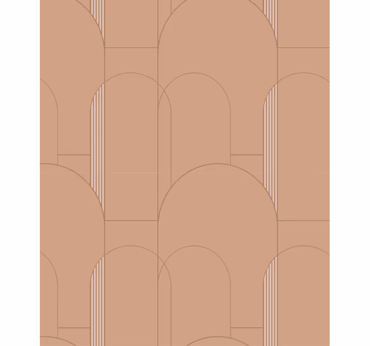 Tapeta do jadalni w terrakotowym geometrycznym wzorze - TenStickers