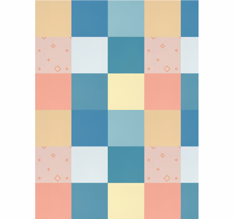 Tapeta do jadalni kolorowy retro patchwork - TenStickers