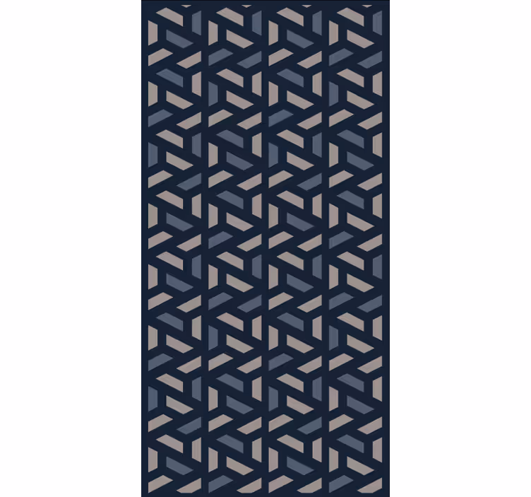 Tapeta do jadalni w geometryczny niebiesko-szary wzór - TenStickers