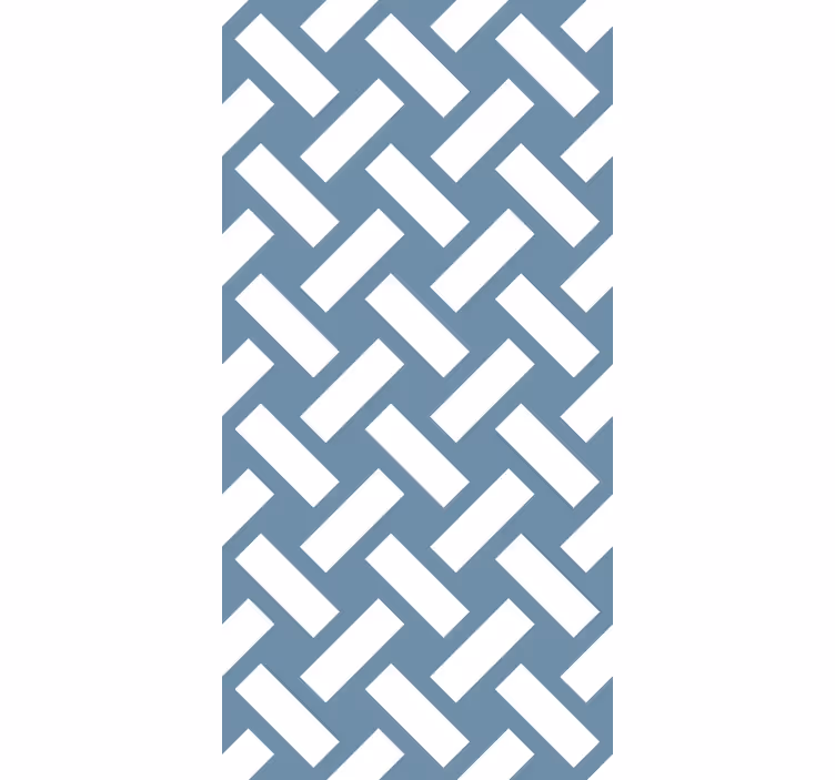 Tapeta do jadalni w geometryczny niebieski wzór - TenStickers