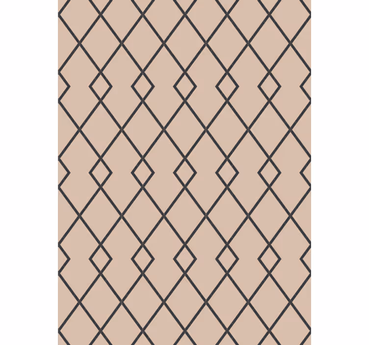 Tapeta do jadalni w geometryczny beżowy wzór diamentowy - TenStickers