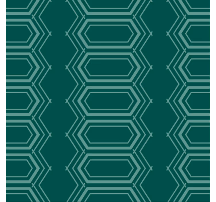 Tapeta do jadalni w geometryczny wzór szmaragdowy - TenStickers