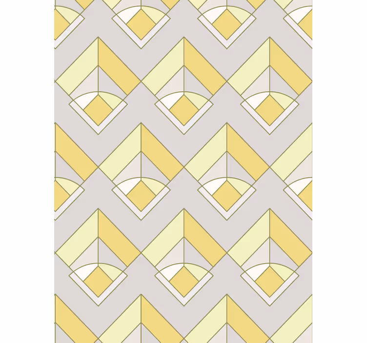 Tapeta geometryczna w żółto-szary wzór - TenStickers